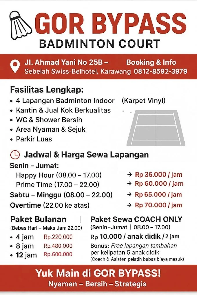 Aksi pemain di atas karpet vinyl GOR Bypass